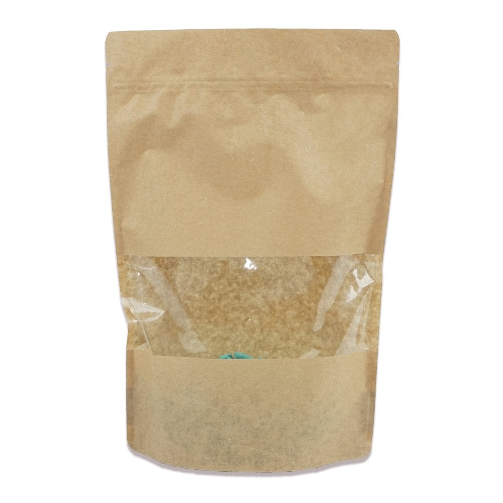 Kilitli Doypack Kraft Pencereli 20x30x5 Cm 100 ADETLİ PAKET
