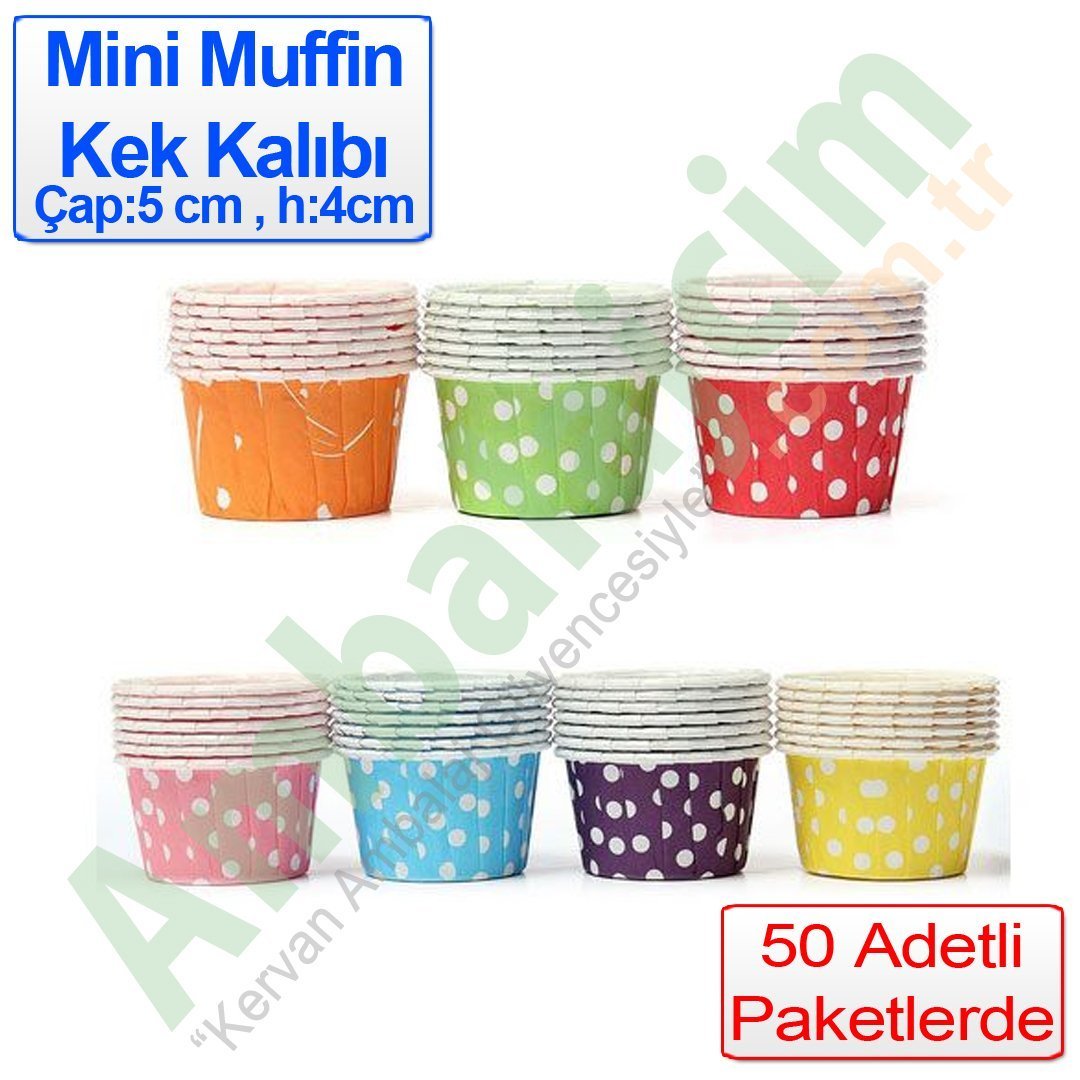 Muffin Kek Kalıbı 50x40 Mm 50 Adetli KIRMIZI
