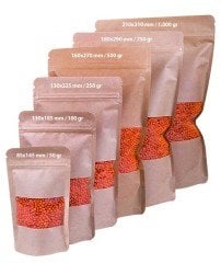 Kilitli Doypack Kraft Pencereli 18x29x4,5 Cm 250 ADETLİ PAKET