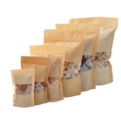 Kilitli Doypack Kraft Pencereli 18x29x4,5 Cm 250 ADETLİ PAKET