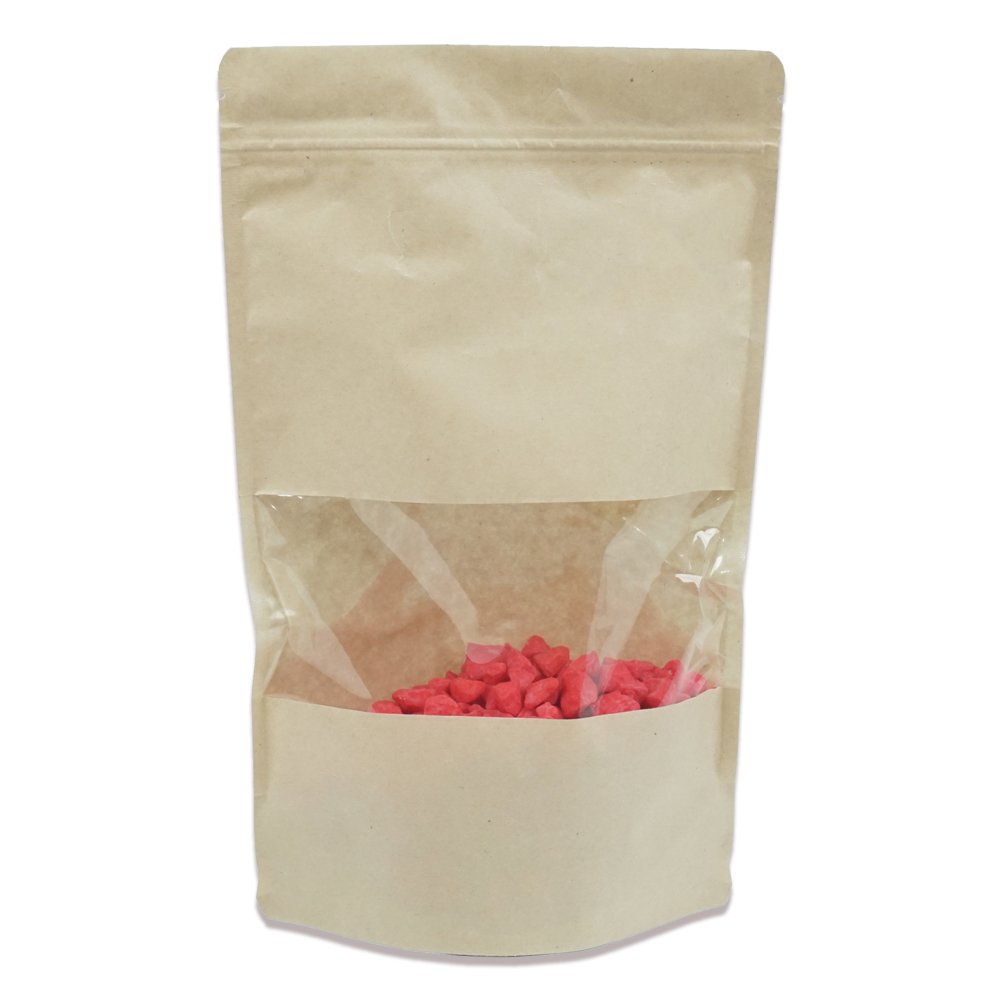 Kilitli Doypack Kraft Pencereli 18x29x4,5 Cm 250 ADETLİ PAKET