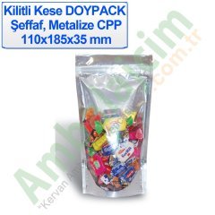 Kilitli Doypack Şeffaf Metalize Cpp 11x18,5x3,5 Cm 250 ADETLİ PAKET