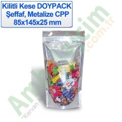 Kilitli Doypack Şeffaf Metalize Cpp 8,5x14,5x2,5 Cm 250 ADETLİ PAKET