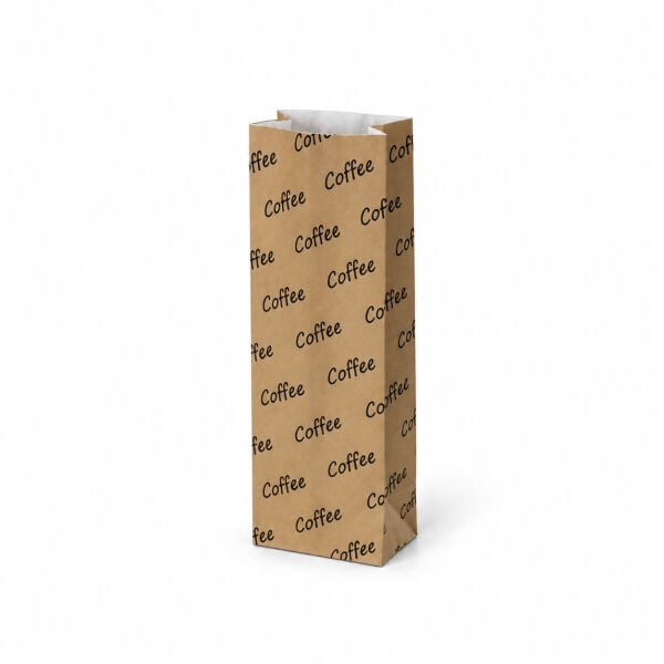 Kese Kraft 8x22x4 Cm Kare Dipli Çift Katlı Coffee Baskılı 250 ADETLİ