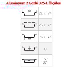 Alüminyum 2 Gözlü Kap 100 Adetli