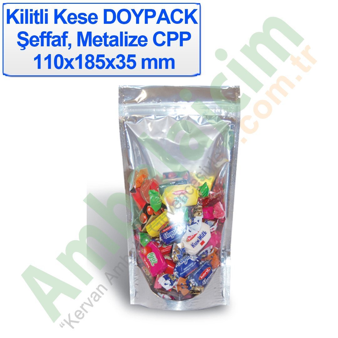 Kilitli Doypack Şeffaf Metalize Cpp 11x18,5x3,5 Cm 3000 ADETLİ KOLİ