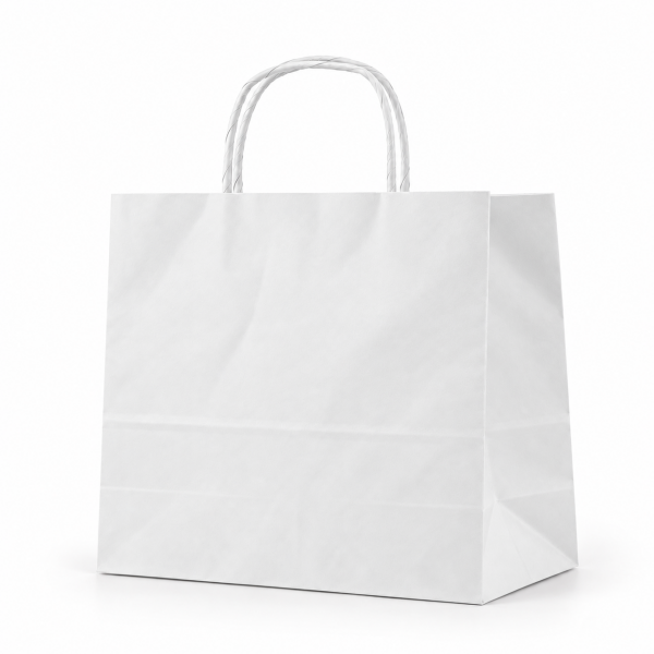 Çanta Beyaz Kraft 33x33x20 Cm Burgu Sap 50 Adetli 50 ADETLİ PAKET