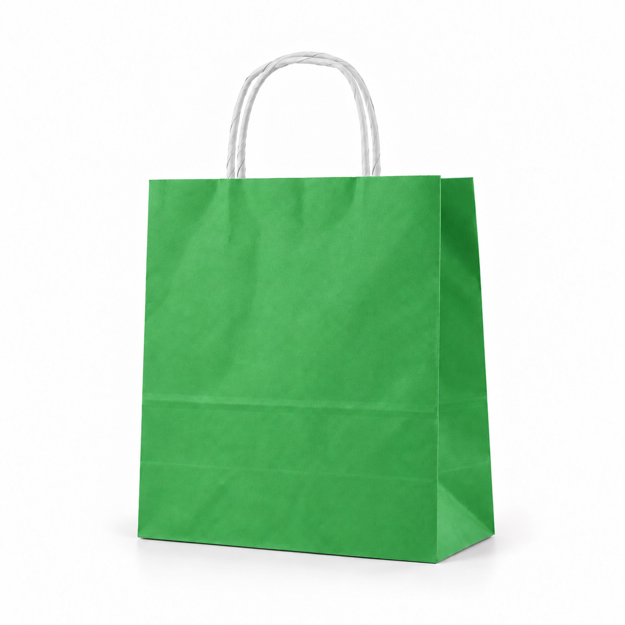 Çanta Beyaz Kraft 25x31x12 Cm Burgu Sap Yeşil 50 ADETLİ PAKET 50 ADETLİ PAKET