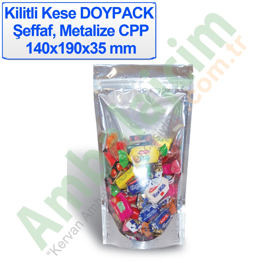 Kilitli Doypack Şeffaf Metalize Cpp 14x19x3,5 Cm 100 ADETLİ PAKET