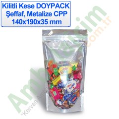 Kilitli Doypack Şeffaf Metalize Cpp 14x19x3,5 Cm 100 ADETLİ PAKET