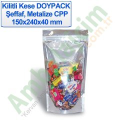 Kilitli Doypack Şeffaf Metalize Cpp 15x240x4 Cm 2000 ADETLİ KOLİ