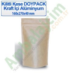 Kilitli Doypack Kraft Alüminyum 16x27x4 Cm 250 ADETLİ PAKET