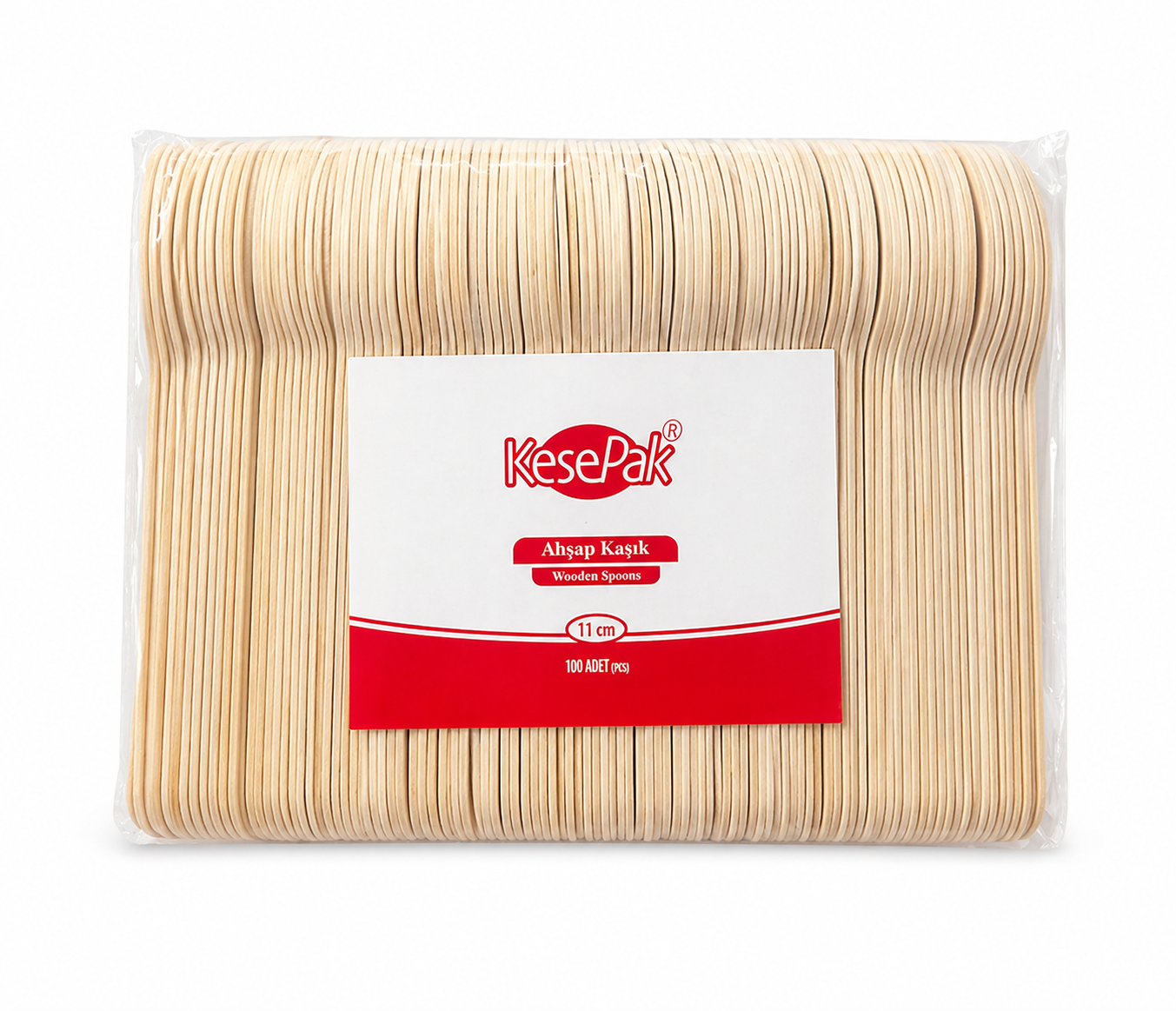 Kaşık Tahta 11 cm 100 Adetli Pakette