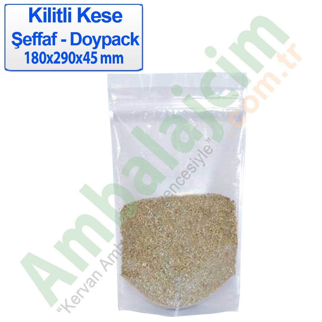 Kilitli Doypack Şeffaf 18x29x4,5 Cm 250 ADETLİ PAKET