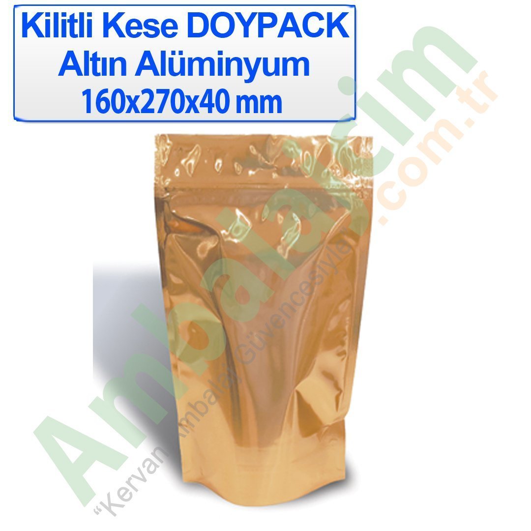 Kilitli Doypack Gold Alüminyum 16x27x4 Cm 1.000 ADETLİ KOLİ