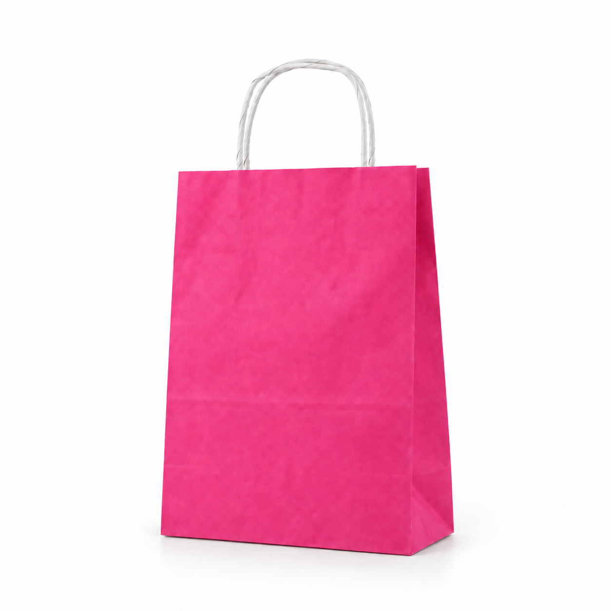Çanta Beyaz Kraft 18x24x9 cm Burgu Sap Pembe 400 ADETLİ KOLİ