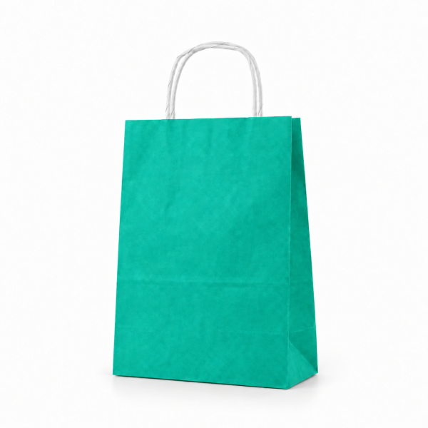 Çanta Kraft 18x25x10 Cm Burgu Sap Yeşil 50 ADET