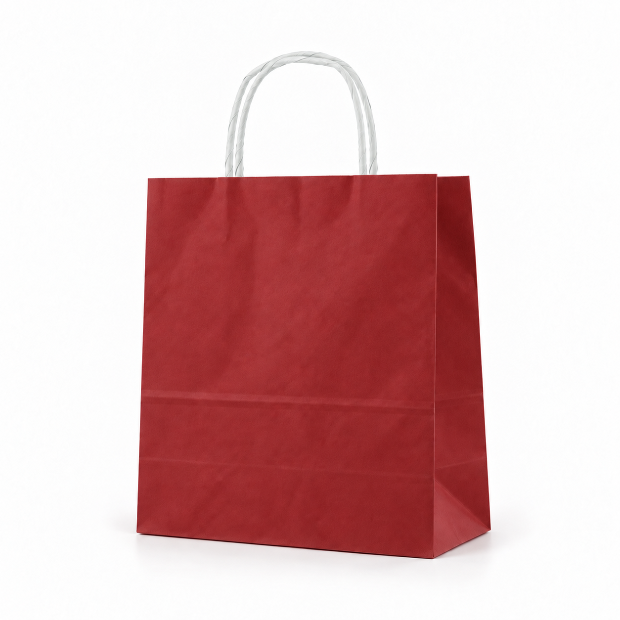 Çanta Beyaz Kraft 25x31x12 Cm Burgu Sap Bordo 50 ADETLİ PAKET