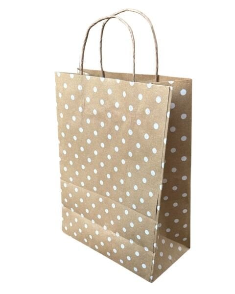 Çanta Kraft 22x28x11 Cm Burgu Saplı Puantiyeli 50 adetli