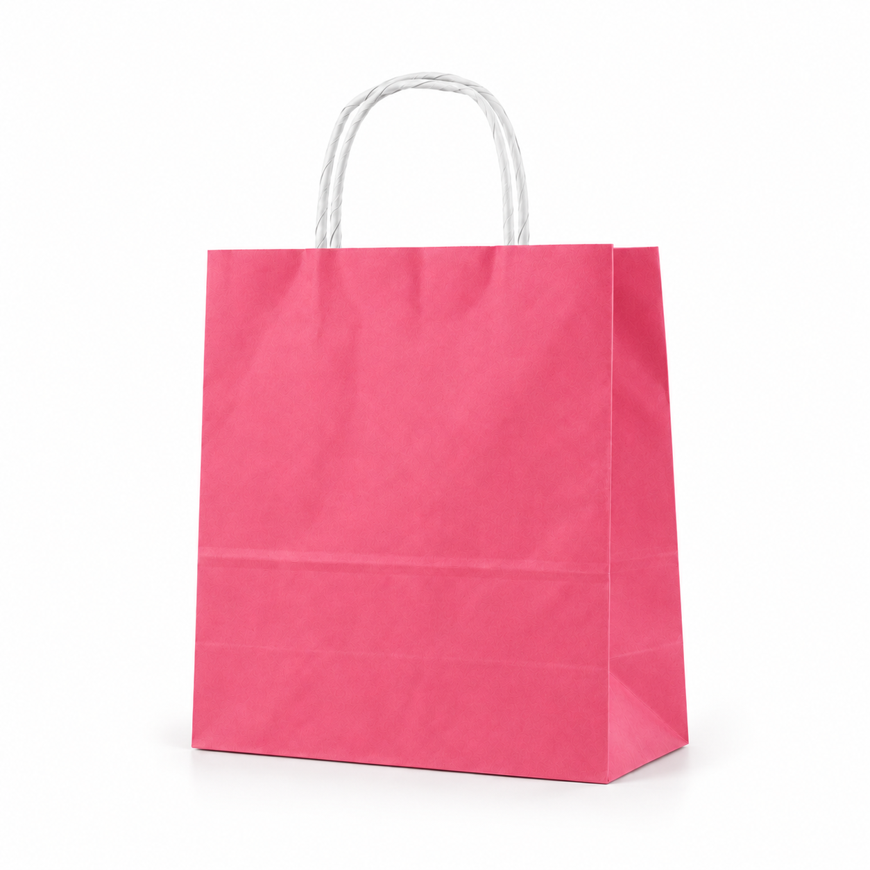 Çanta Beyaz Kraft 25x31x12 Cm Burgu Sap Pembe 300 ADETLİ KOLİ