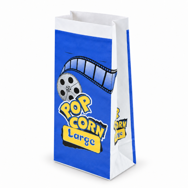 Kese Popcorn Large 15x28x8 Cm Beyaz Kraft