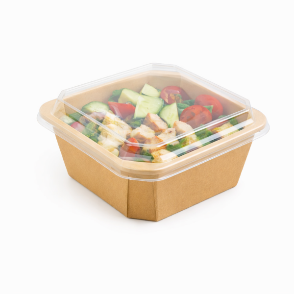 Salata Kabı Kare 1100 gr KRAFT Kap+Kapak 200 Adet