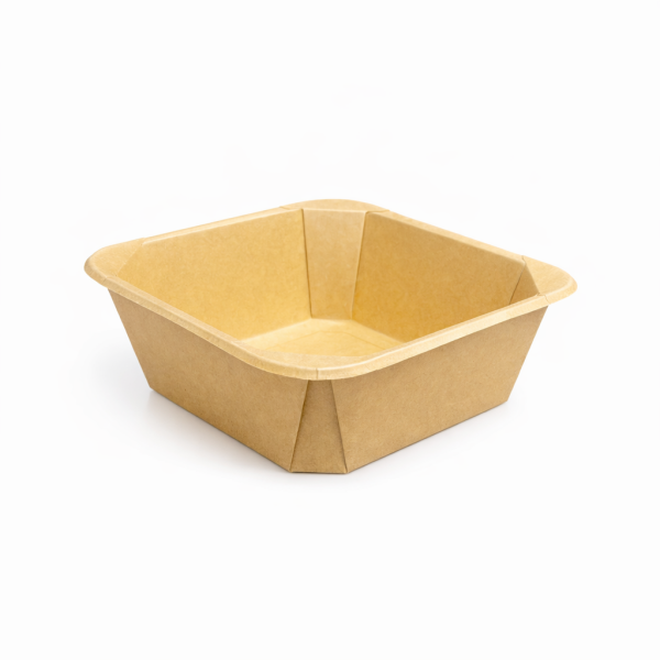 Salata Kabı Kare 1300 gr KRAFT Kap+Kapak 200 Adet