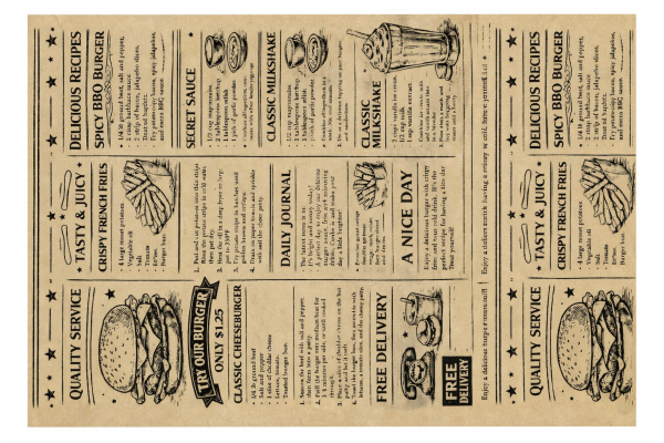 Ambalaj Kağıdı Şamua Gazete Desen 35x50 cm 10 KG'lık