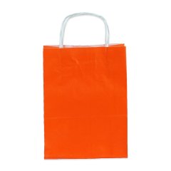 Çanta Beyaz Kraft 25x31x12 Cm Burgu Sap Turuncu 300 ADETLİ KOLİ