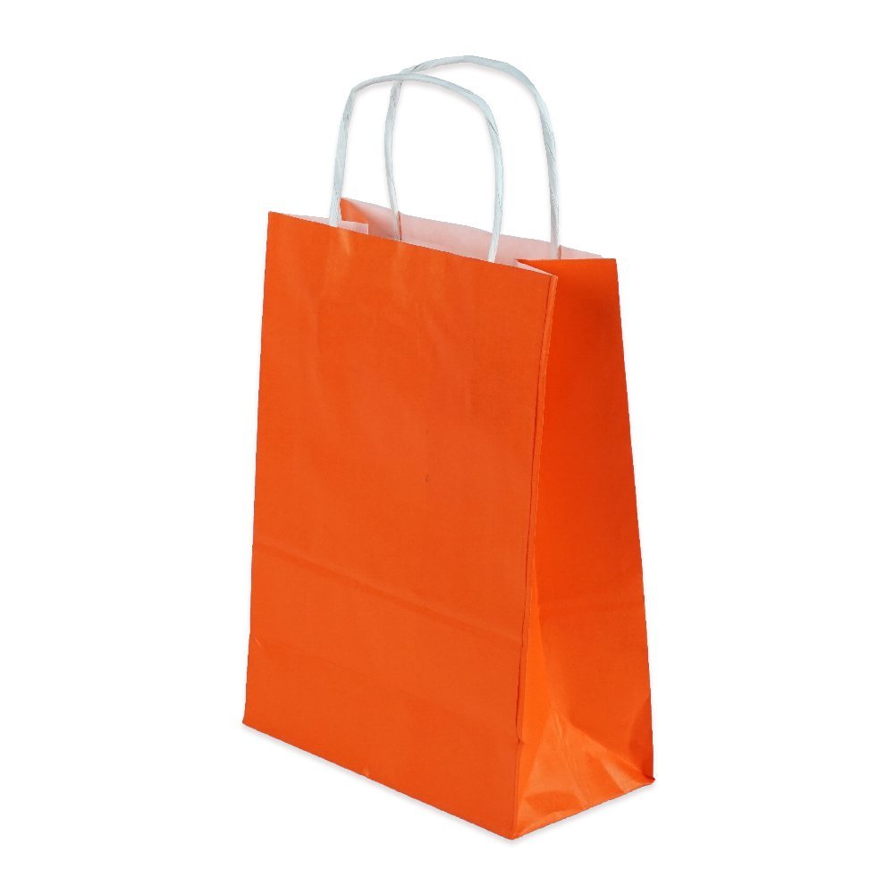 Çanta Beyaz Kraft 25x31x12 Cm Burgu Sap Turuncu 300 ADETLİ KOLİ