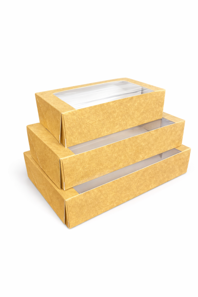 Kutu Sushi Pencereli Büyük 20x12,5x4,5 Cm 50 Adetli