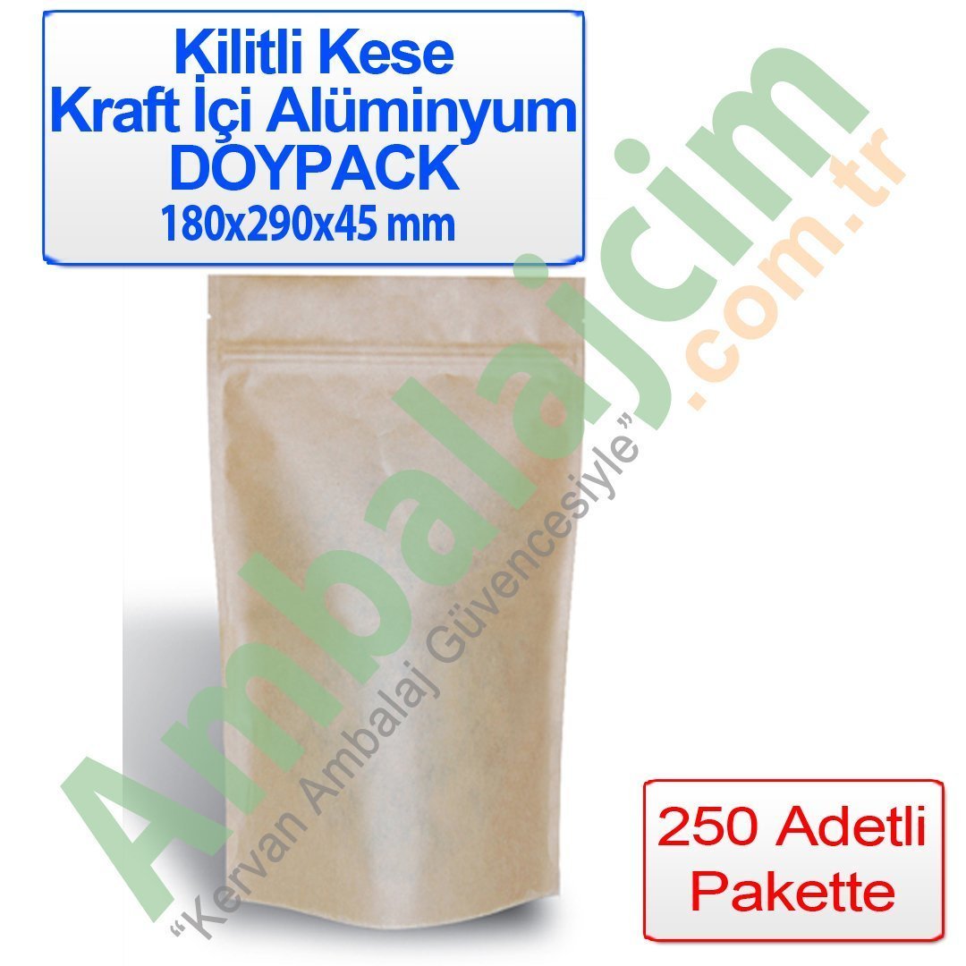 Kilitli Doypack Kraft Alüminyum 18x29x4,5 Cm 1.000 ADETLİ KOLİ