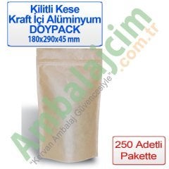 Kilitli Doypack Kraft Alüminyum 18x29x4,5 Cm 1.000 ADETLİ KOLİ