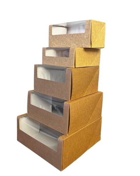 Kutu Turta Pencereli 22,5x22,5x13 Cm Kraft 50 Adetli