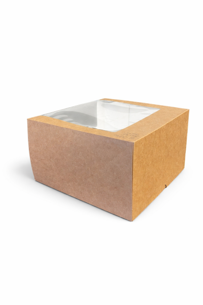 Kutu Turta Pencereli 22,5x22,5x13 Cm Kraft 50 Adetli
