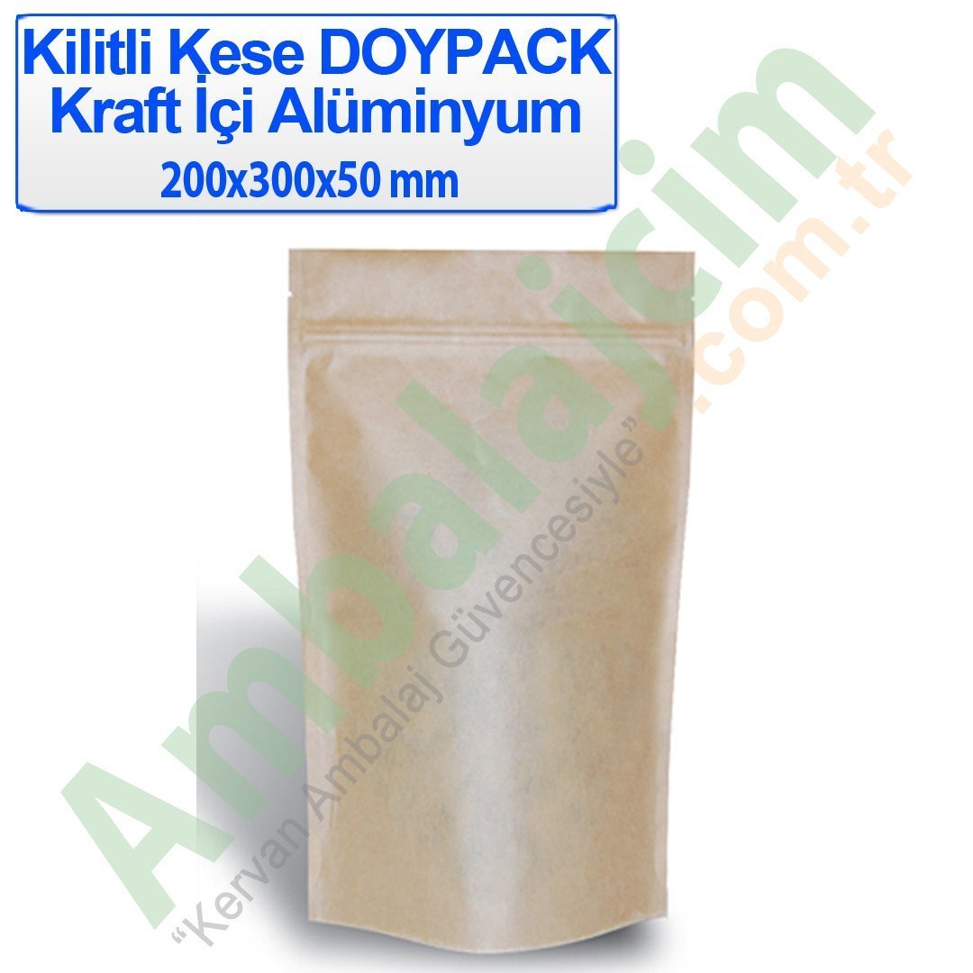Kilitli Doypack Kraft Alüminyum 20x30x5 Cm 1.000 ADETLİ KOLİ