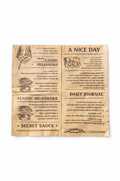 Kese Şamua Hamburger Gazete Desen 15,5x15 cm