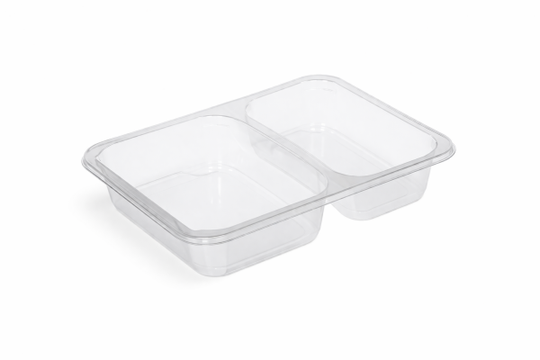 Şeffaf Plastik Kase 2 Gözlü Fİlm Yapıştırmalı 400 Adet