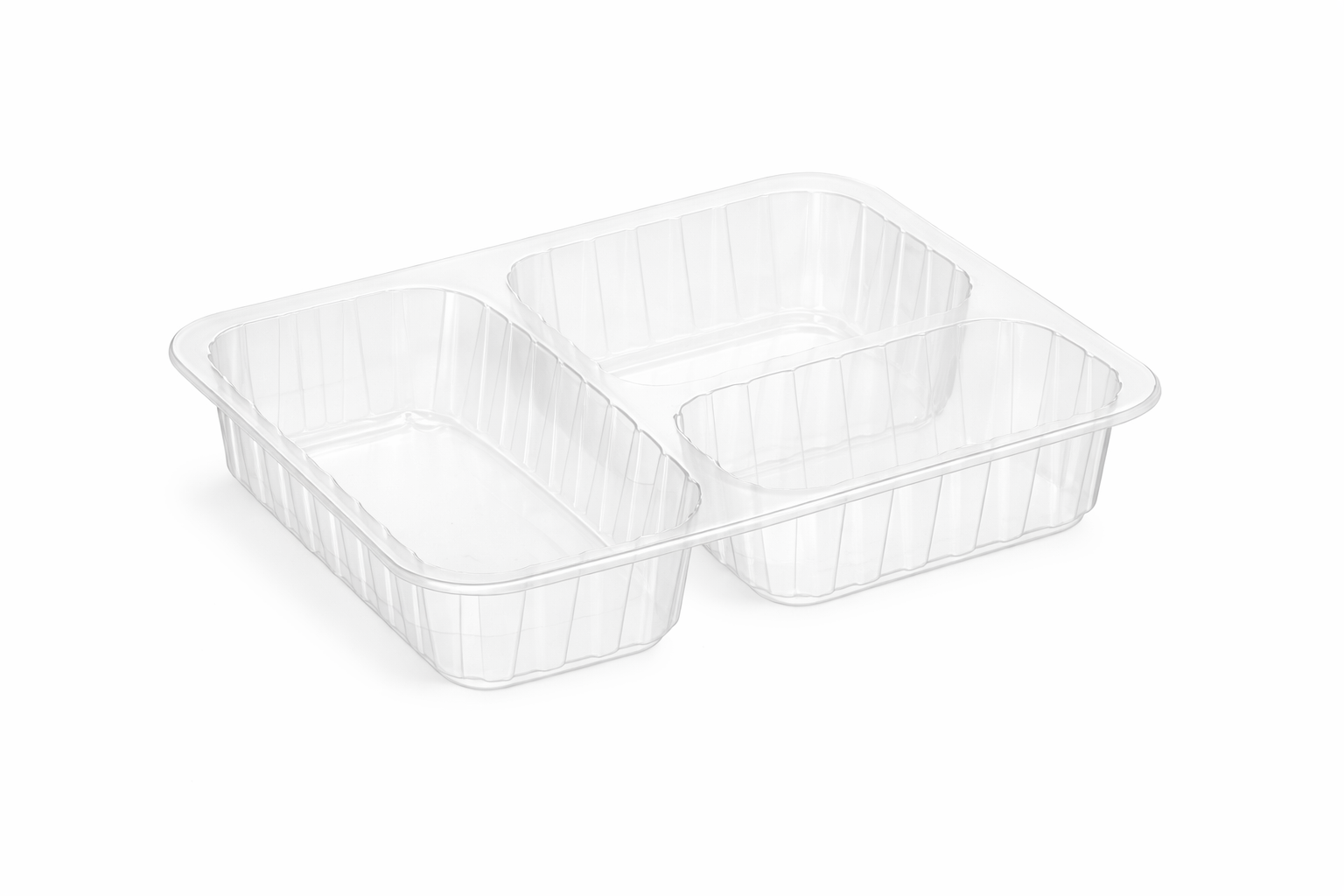 Şeffaf Plastik Kase 3 Gözlü Fİlm Yapıştırmalı 400 Adet