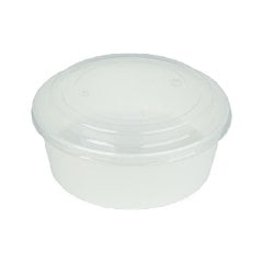 Salata Kabı Karton 1100 gr (38 oz)  BEYAZ Kap+Kapak 50 Adetli