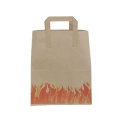 Çanta Kraft 25x30x14 cm Düz Sap Alev Desenli 500 ADETLİ KOLİ