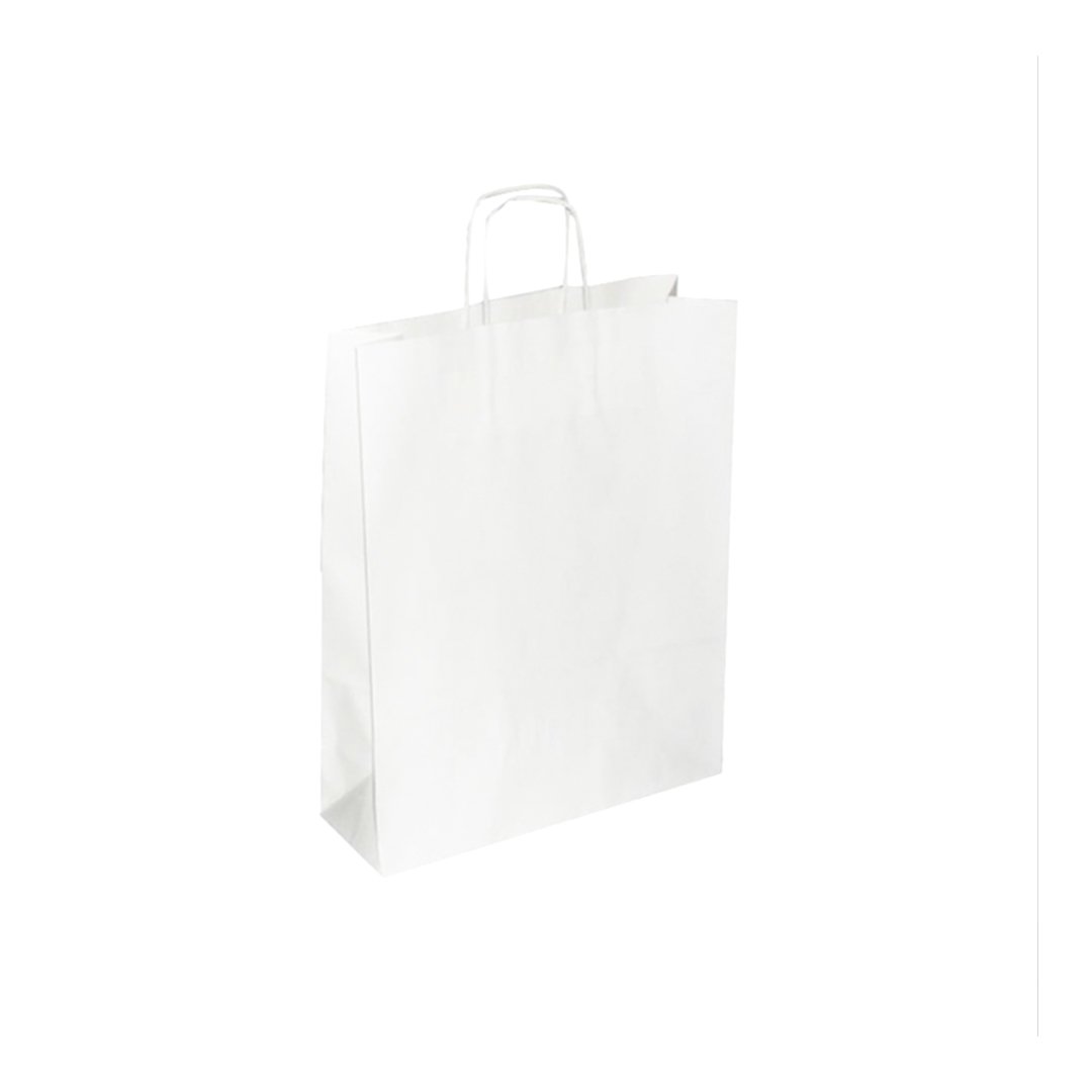 Çanta Beyaz Kraft 32x40x12 Cm Burgu Sap Turuncu 250 Adetli Koli