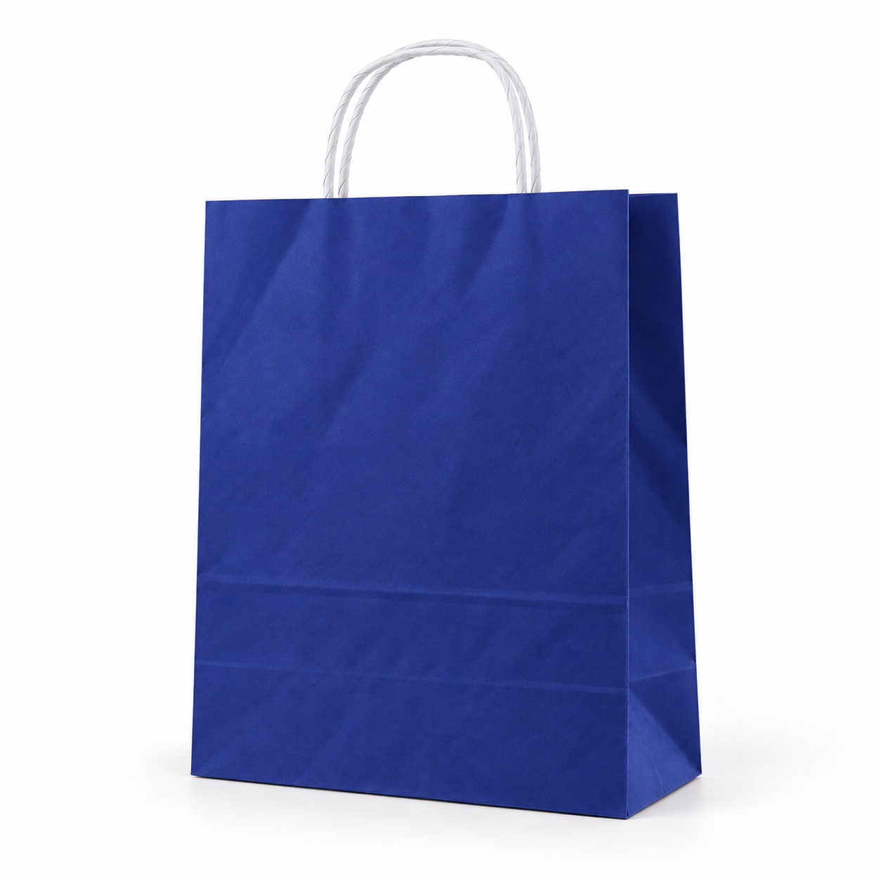 Çanta Beyaz Kraft Kağıt 32x40x12 cm Burgu saplı Lacivert 50 ADETLİ PAKET