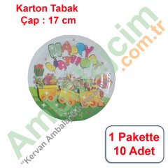 Tabak Karton Çap 18 Cm Doğum Günü / Yılbaşı 10 Adetli TREN