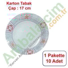 Tabak Karton Çap 18 Cm Doğum Günü / Yılbaşı 10 Adetli YUNUS