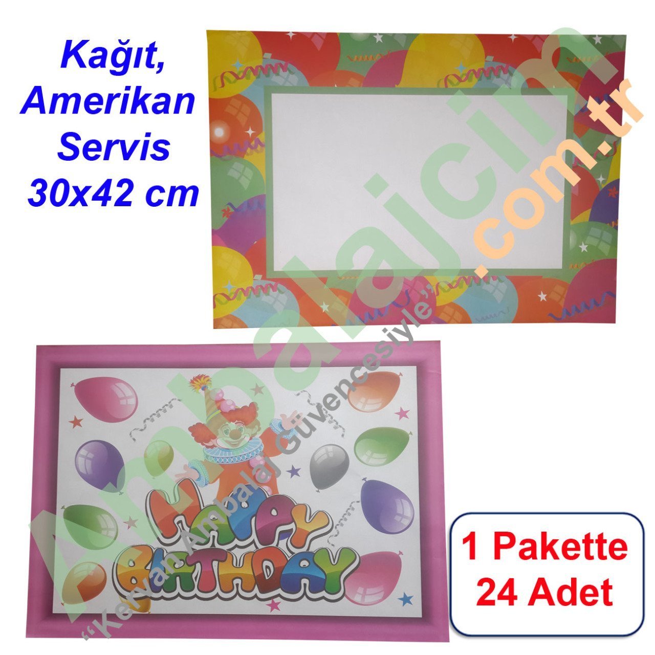 Amerikan Servis Kağıdı 30x42 cm 24 ADETLİ BALONLU