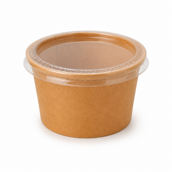 Sos Kabı 4 Oz (120 cc) Kraft Ayrı Kapaklı