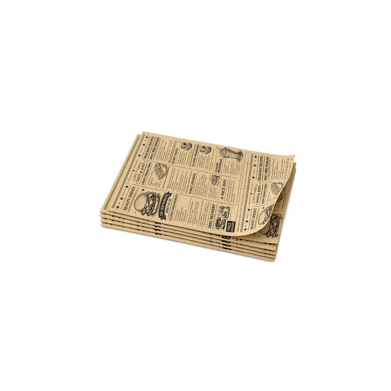 Ambalaj Kağıdı Şamua Gazete Desen 25x35 Cm 10 KG'lık