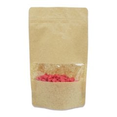 Kilitli Doypack Kraft Pencereli 13x22,5x3,5 Cm