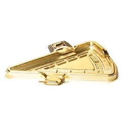 Plastik Üçgen Pasta Kutusu Gold 15,1x11,5x5,3 cm 50 ADETLİ PAKET